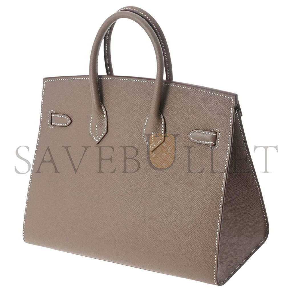 HERMES MASTER BIRKIN 25 EPSOM LEATHER ELEPHANT GRAY SILVER BUCKLE LUXURY BAG 1024192050 (25*20*13cm)